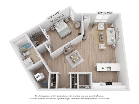 3d floor plan of the a9 unit